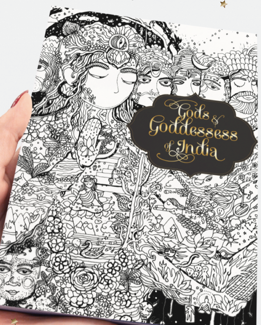 Gods and Goddess of India- An adult colouring book